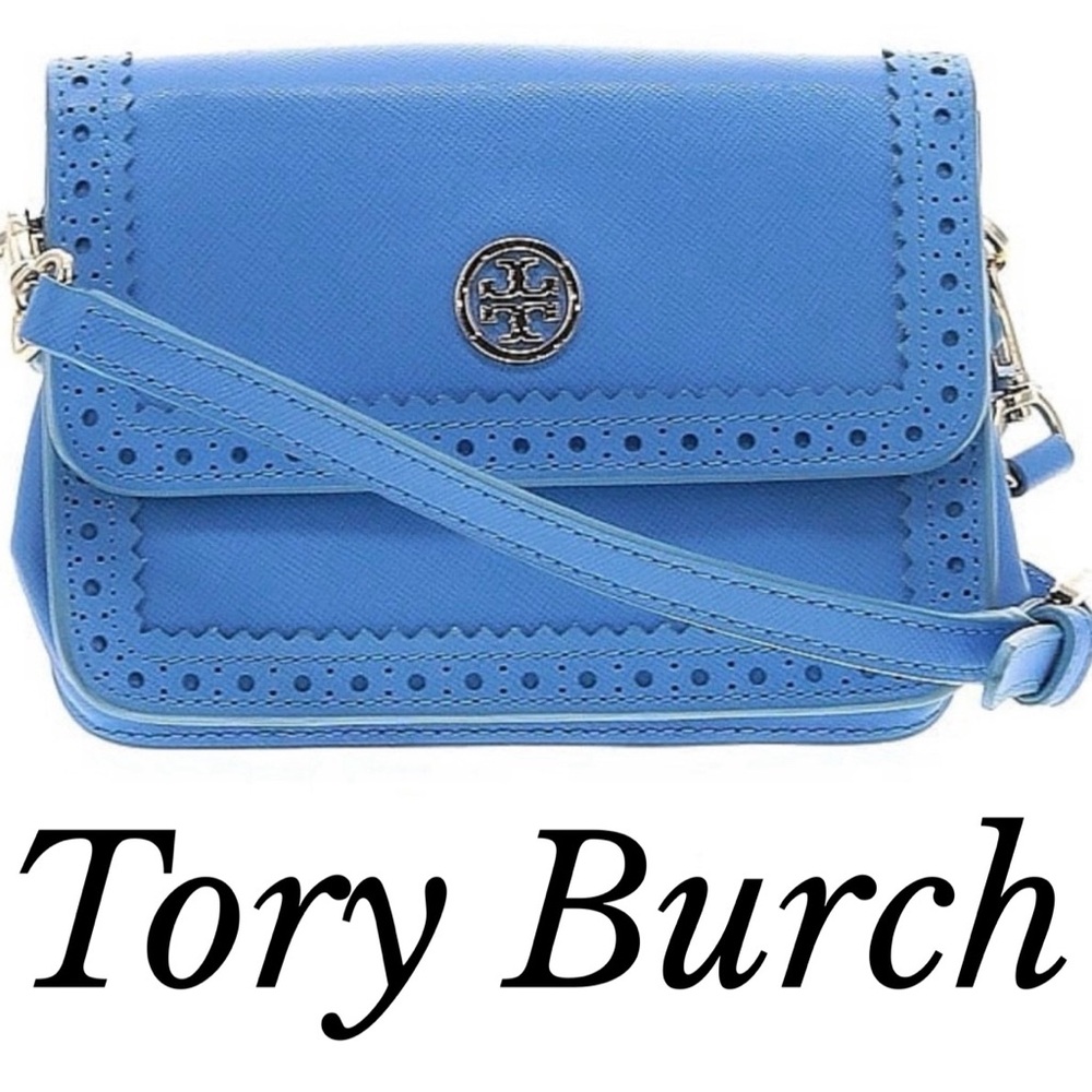Tory Burch Robinson Saffiano Leather Mini Cross-Body Bag LIKE NEW